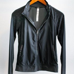 Lululemon Black Mesh Activewear Jacket, Size 6